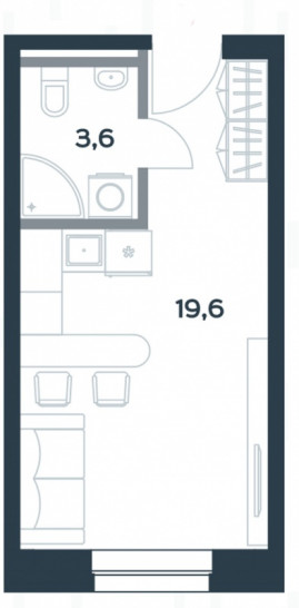 Студия 23.2 м²
